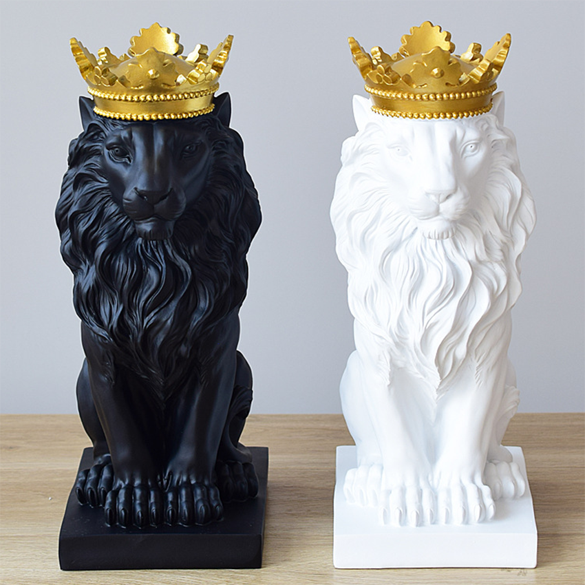 Løvestatuer Krone Løveskulptur Nordisk Boligindretning